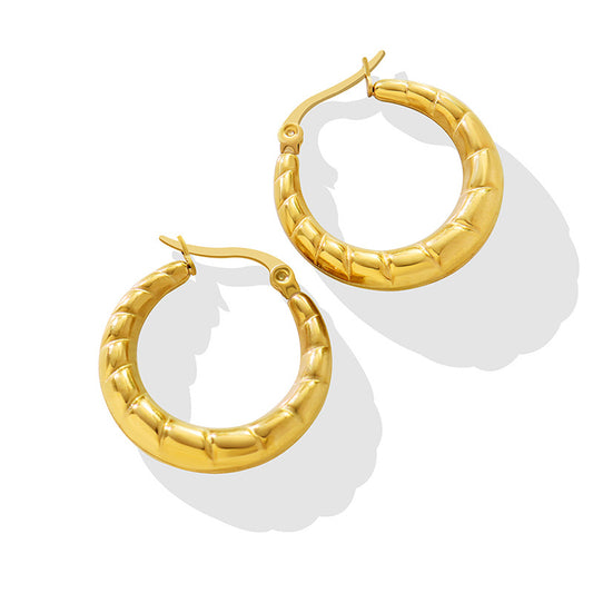 2023 Gold Earrings Hoops 18K plated Titanium steel anti tarnished jewelry
