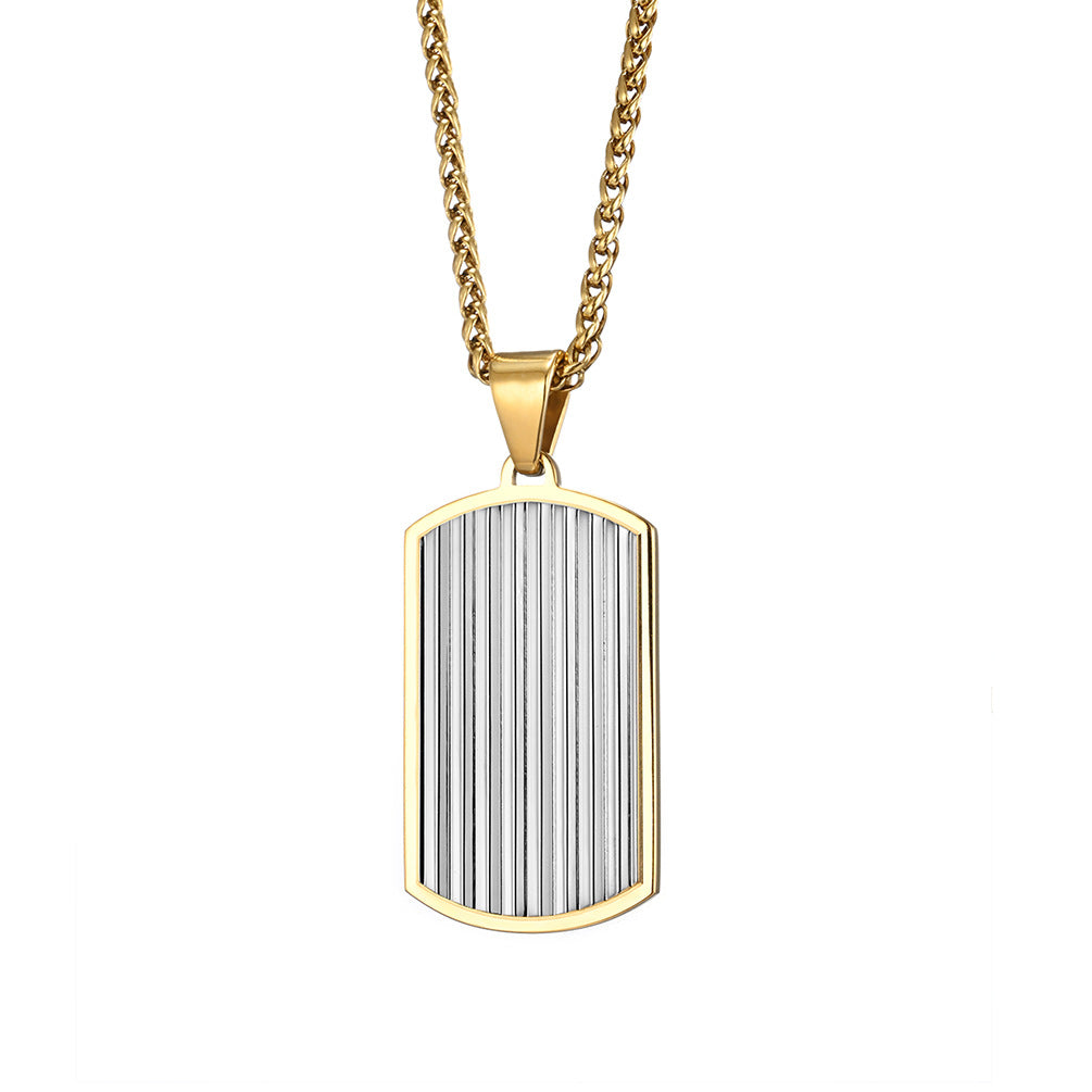 Original Titanium Steel Simple Wave Pattern Pendant