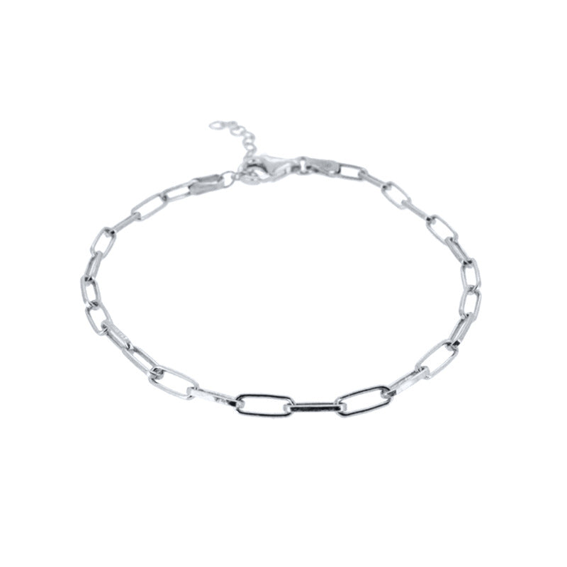 S925 sterling silver fashion simple creative jewelry women's chain bracelet