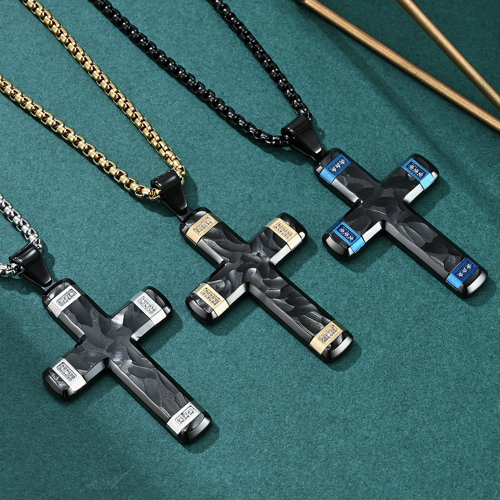 Original innovative cross necklace men's titanium steel accessories pendant