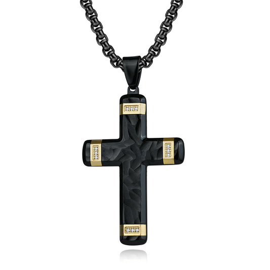 Original innovative cross necklace men's titanium steel accessories pendant