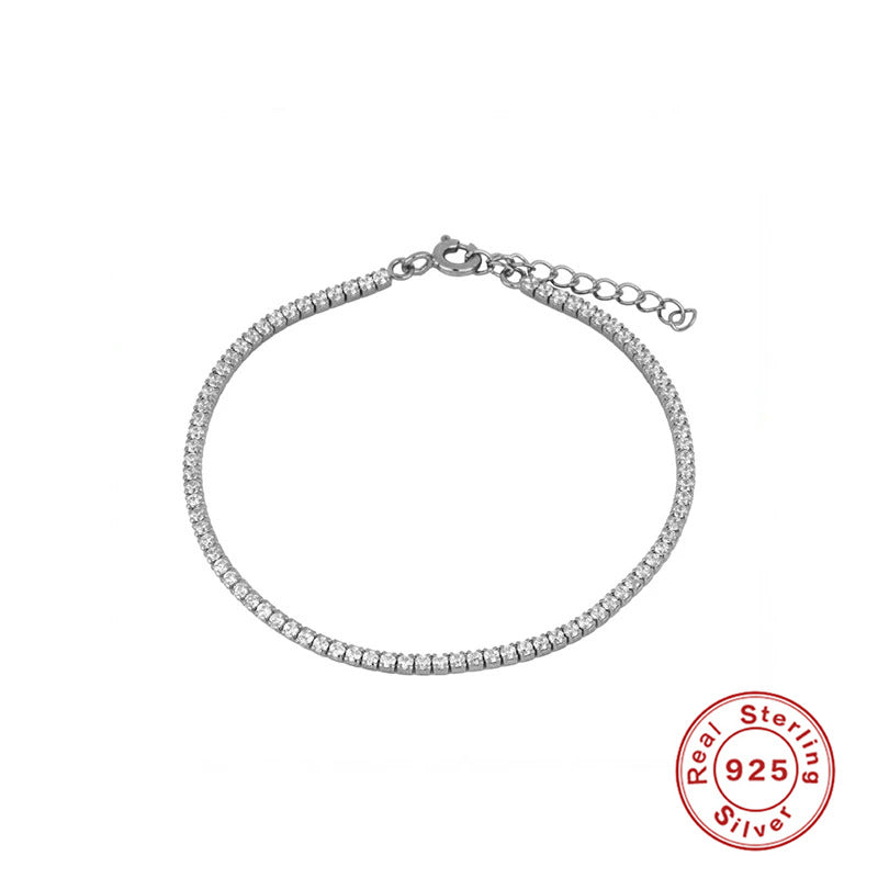 S925 sterling silver cubic zirconia classic tennis bracelet personality bracelet accessories