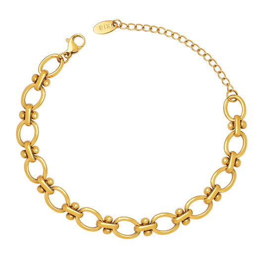 fashion thick chain bracelet jewelry titanium steel 18k gold jewelry