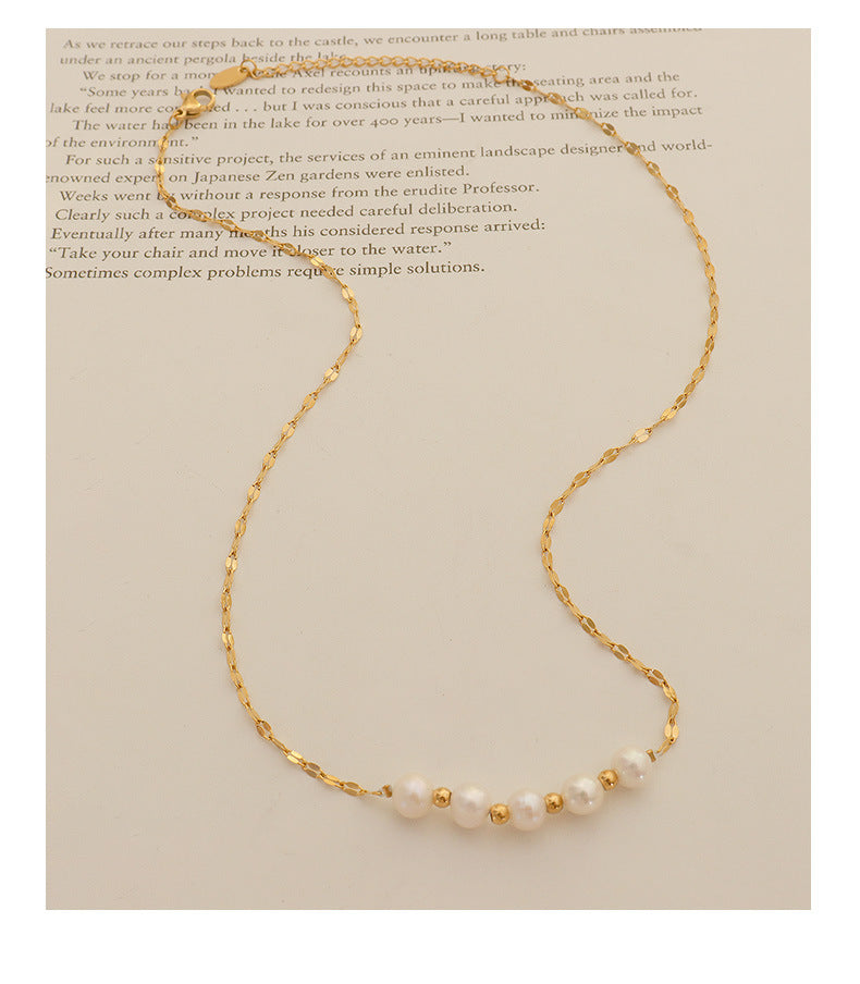 Jewelry wholesale fashion personality pearl pendant necklace hot sale gold fadeless jewelry