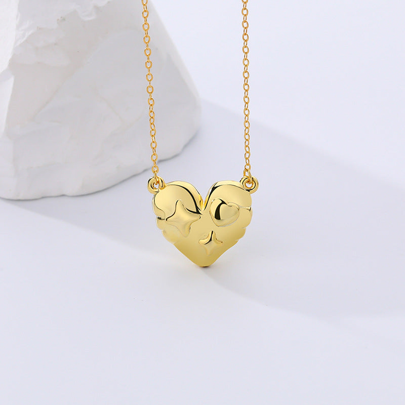 Golden heart love pendant women's luxury chocker chain