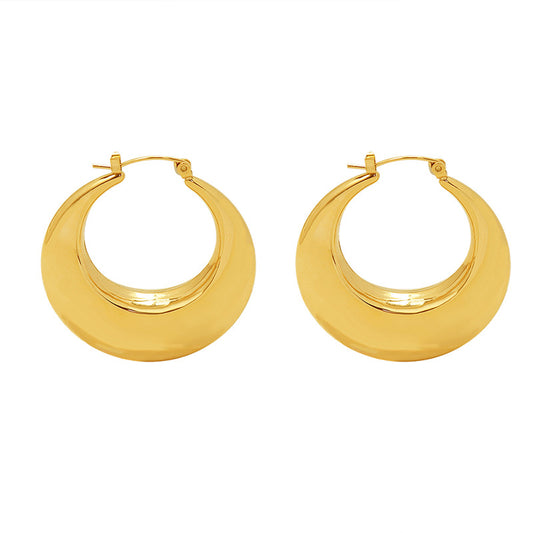 2023 vintage U-shaped earrings women's exaggerated titanium steel stud earrings hoops