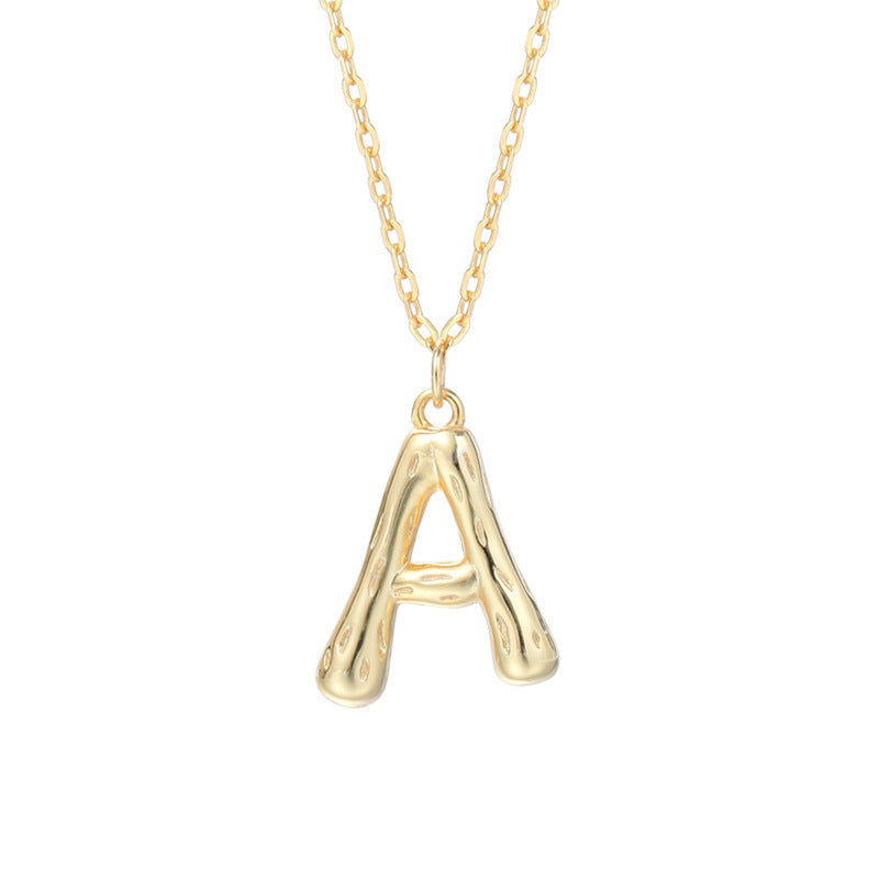 Golden Initials Pendant Women's Light Luxury Chocker Collar Chain