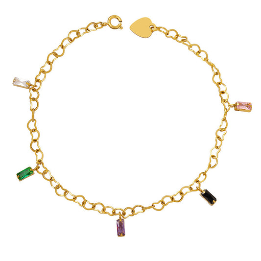 Colorful fashion trend steel gold-plated bracelet girl bracelet