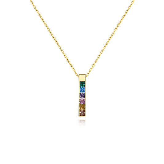 Luxury Personalized Zircon Rainbow Necklace Women's Fashion Collar Chain Trendy Accessories