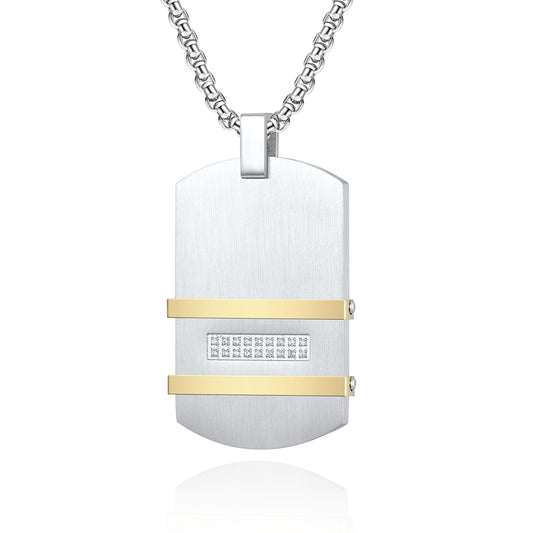 New Men's Stainless Steel Combo Pendant Original long cool and versatile titanium steel necklace