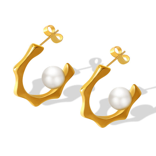 versatile earrings women's high-quality pearl gold-plated luxury earrings