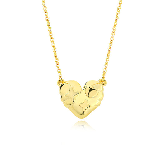 Golden heart love pendant women's luxury chocker chain