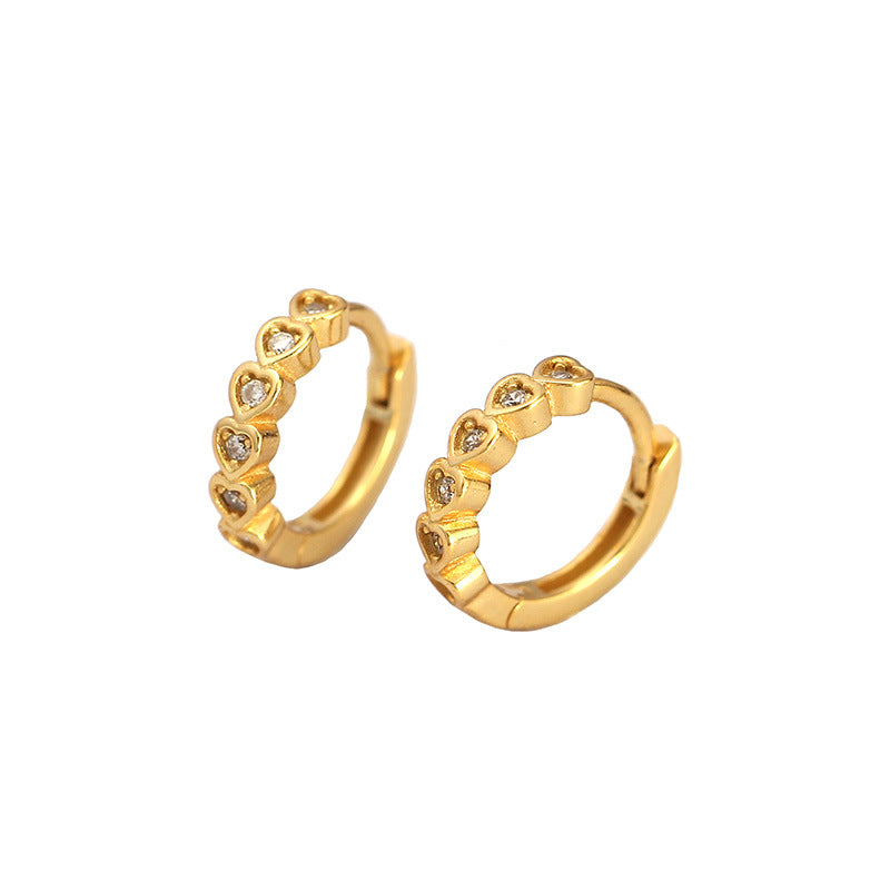 Heart Hoogie Hoop Silver Earring Jewelry for Daily and Party Wear