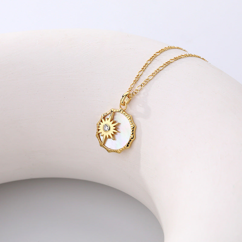 Golden Sun Shell Pendant Women's Collar Chain
