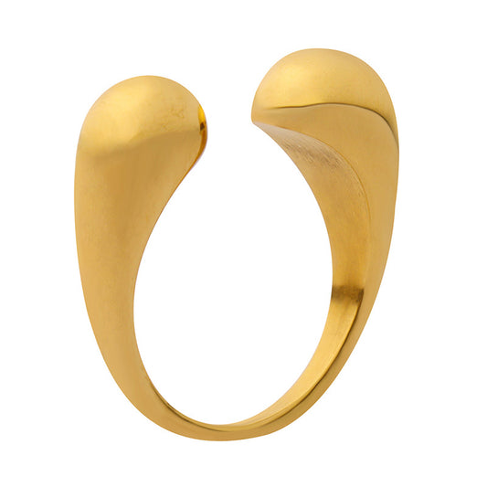 Simple exaggerated ring18k gold plated stainless steel open ring