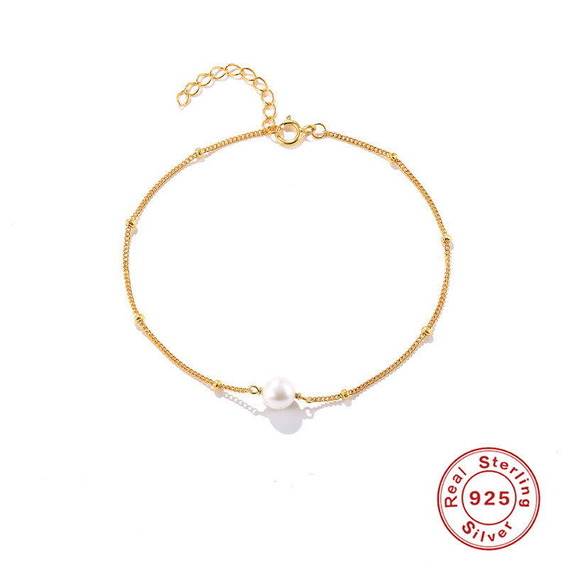 S925 sterling silver luxury pearl bracelet daily women accessories