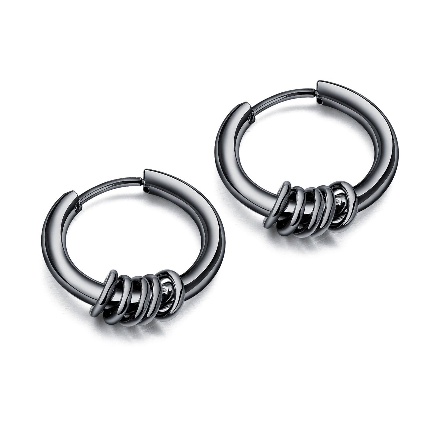 Titanium steel earrings stainless steel Joker personality hipster hoops earrings jewelry