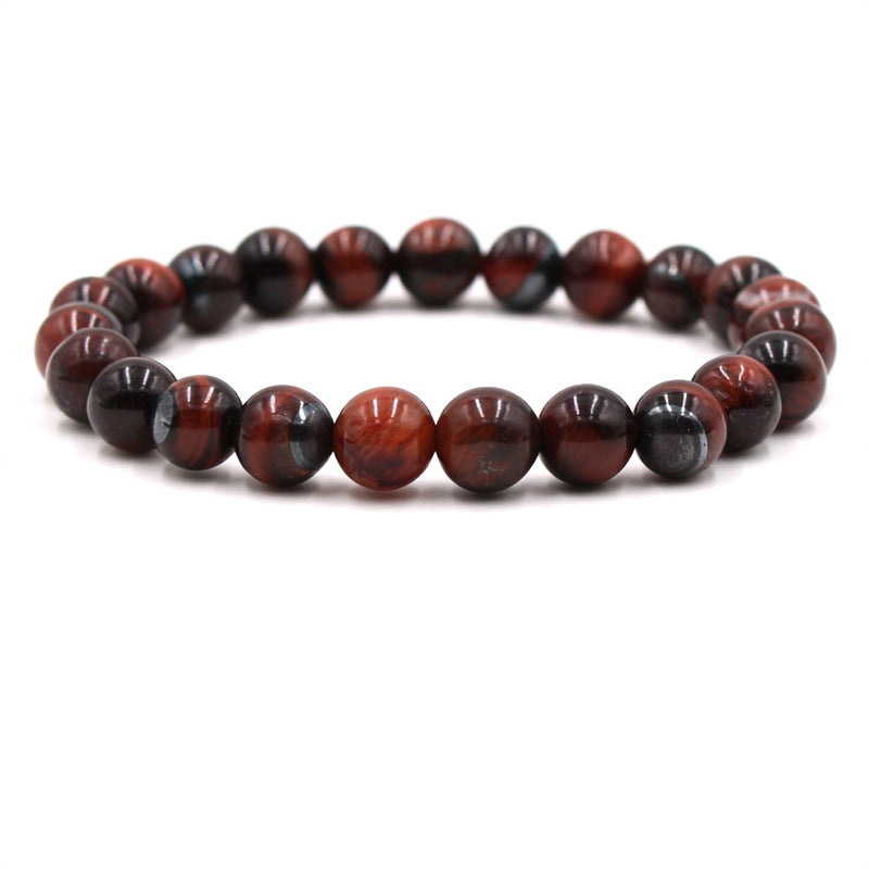 Natural blue, gold, red, tiger's eye bracelet, semi-precious stone beads jewelry men's fashion bracelet