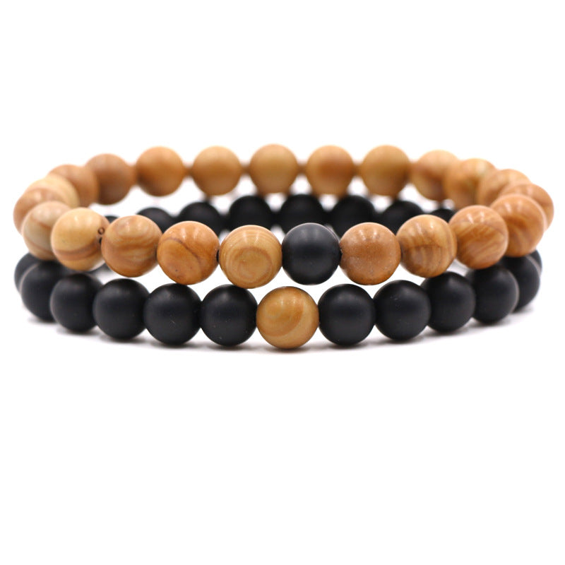 Popular styles frosted stone, tiger's eye stretch wire bracelet, natural stone set bracelet