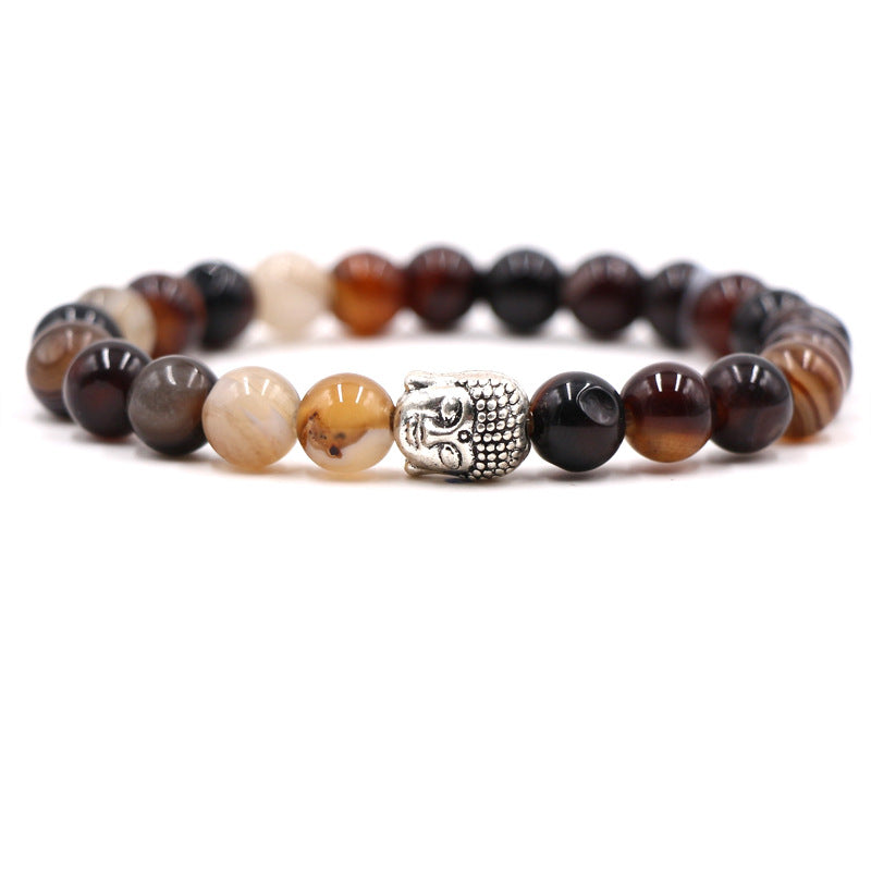 Popular Fashion Natural Stone Buddha Head Bead Bracelet