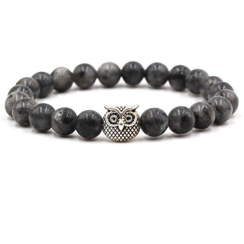 Fashion natural stone volcanic stone tiger eye stone owl Buddha bead bracelet