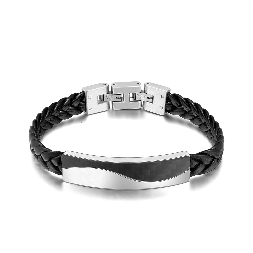 Trendy male hand ornaments titanium steel bracelet, simple classic man jewelry