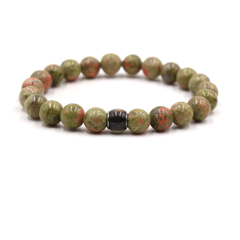 Natural Stone Tiger Eye Volcano Stone White Turquoise Bracelet