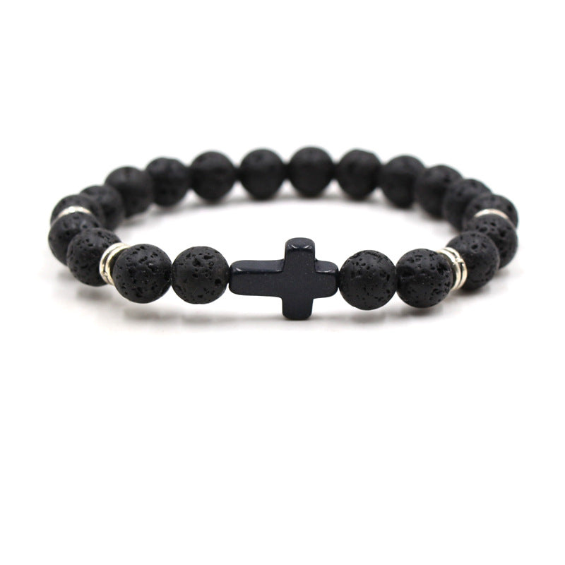 Natural stone black elastic bracelet jewelry