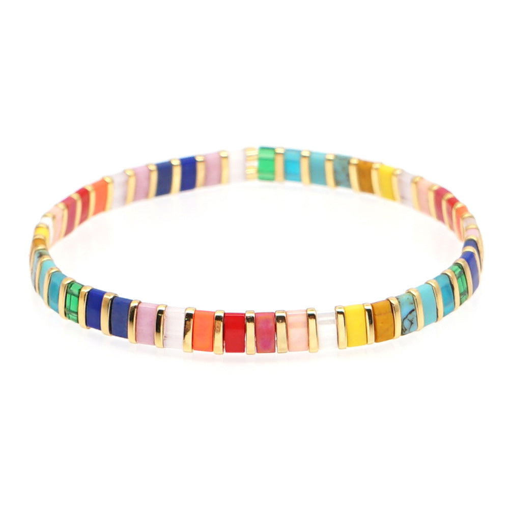 Minimalist ins style 2023 popular beaded jewelry rainbow fashion women's bracelets