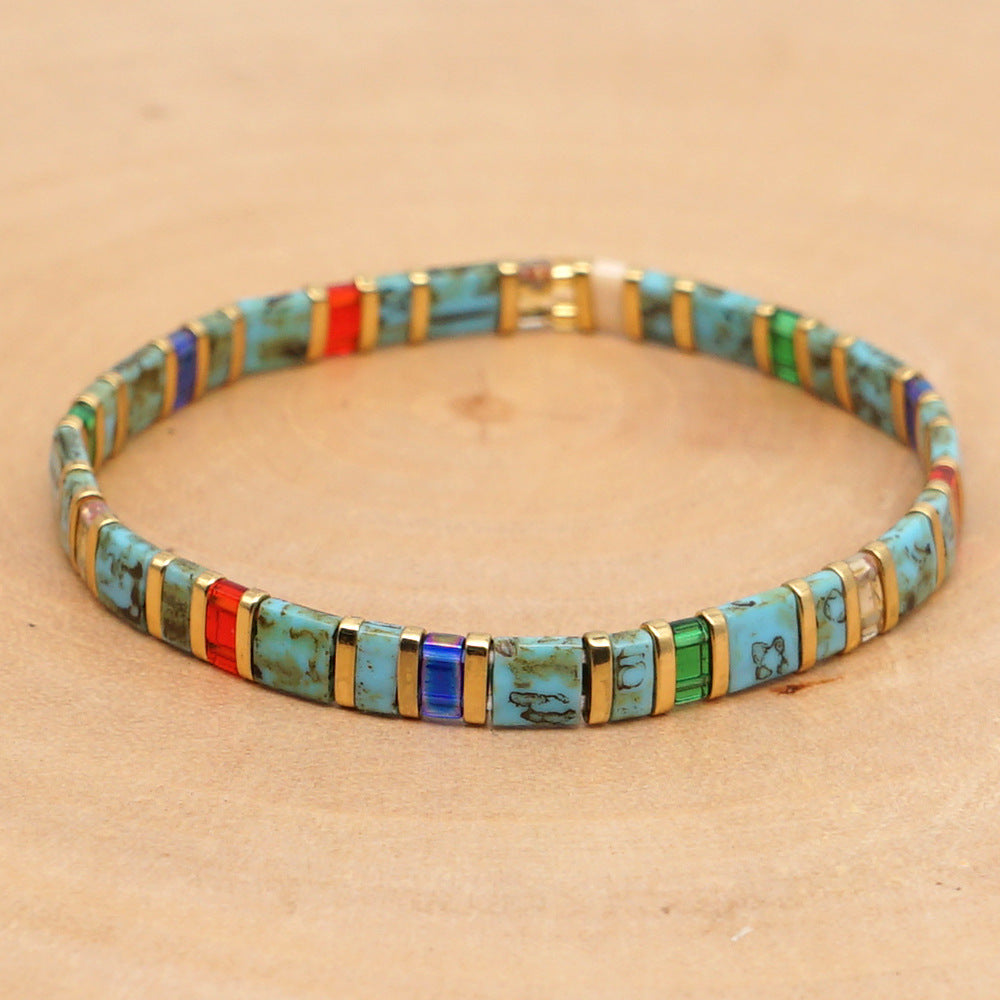 Minimalist ins style 2023 popular beaded jewelry rainbow fashion women's bracelets