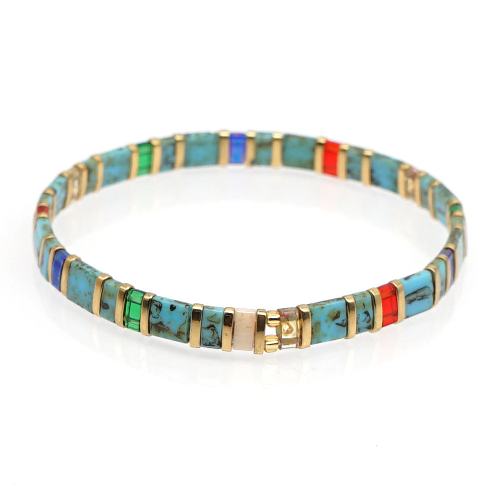 Minimalist ins style 2023 popular beaded jewelry rainbow fashion women's bracelets