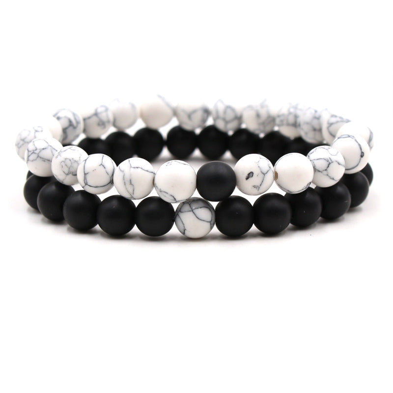 Hot Selling Natural Stone Set Buddha Bead Elastic Bracelet Frosted Stone Bracelet