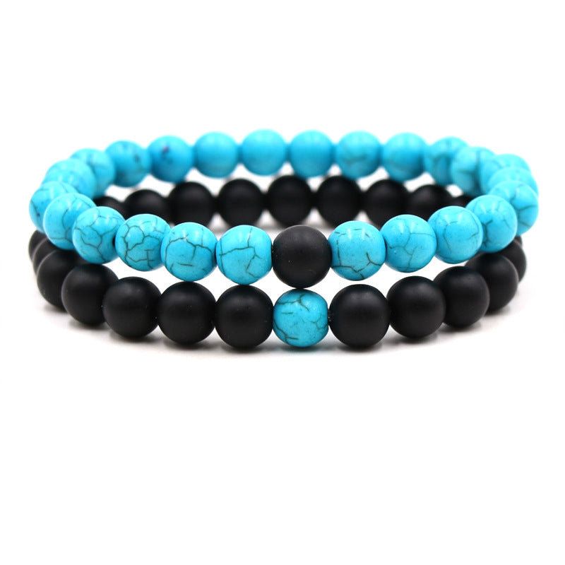 Popular turquoise fruit green turquoise lovers bracelet set