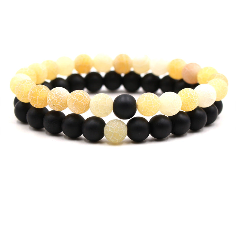 Hot Sale Natural Stone Onyx Stone Men's and Women's Stretch Bracelet