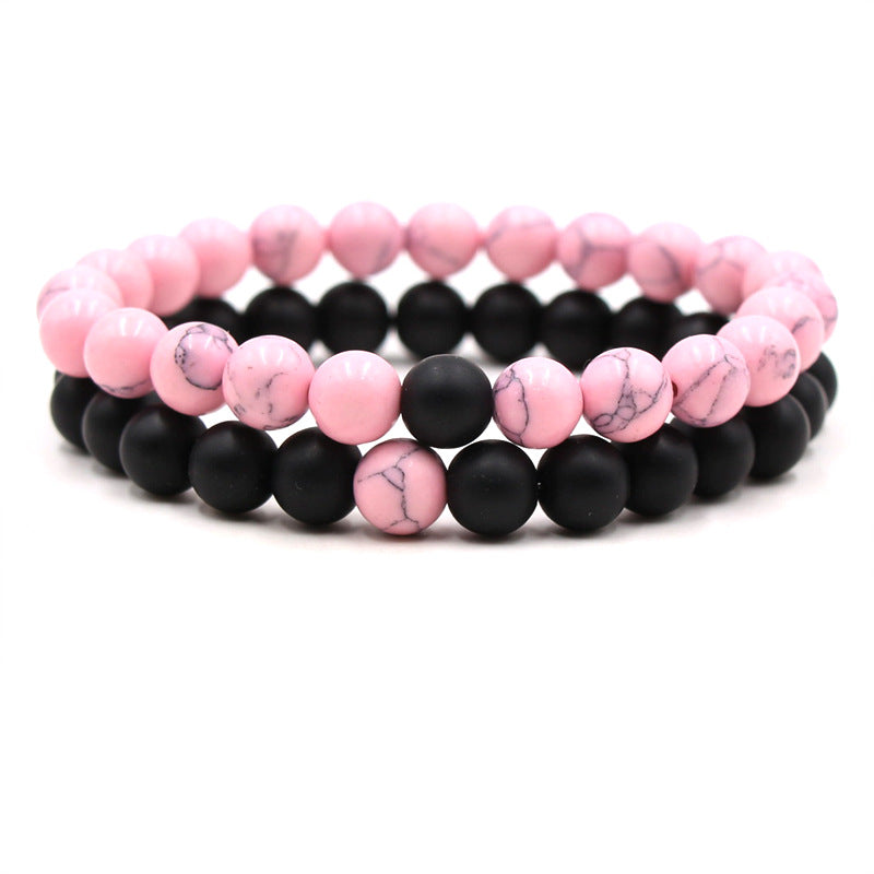 Hot Selling Natural Stone Set Buddha Bead Elastic Bracelet Frosted Stone Bracelet