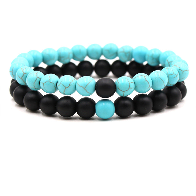 Popular turquoise fruit green turquoise lovers bracelet set