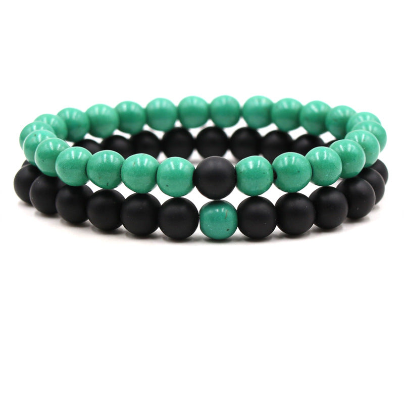 Popular turquoise fruit green turquoise lovers bracelet set