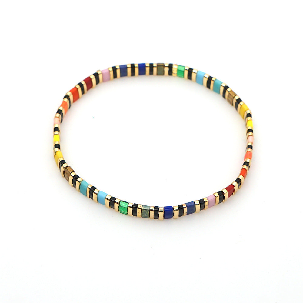 Bohemian style original design rainbow style fashion tila beaded bracelets