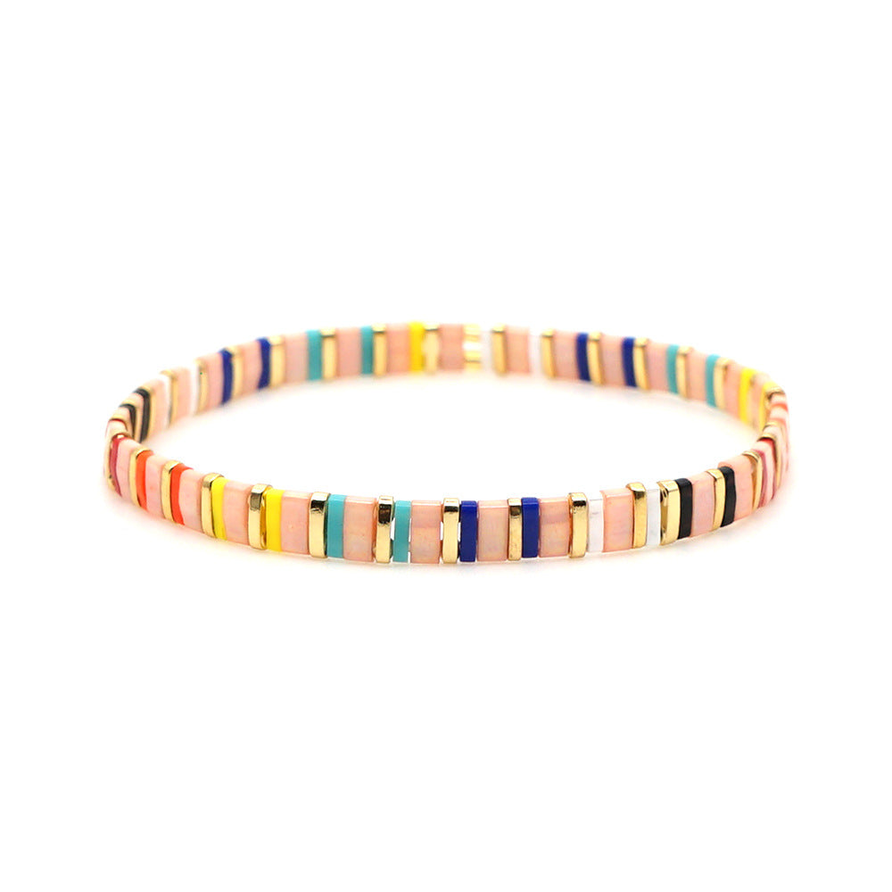 Bohemian style original design rainbow style fashion tila beaded bracelets