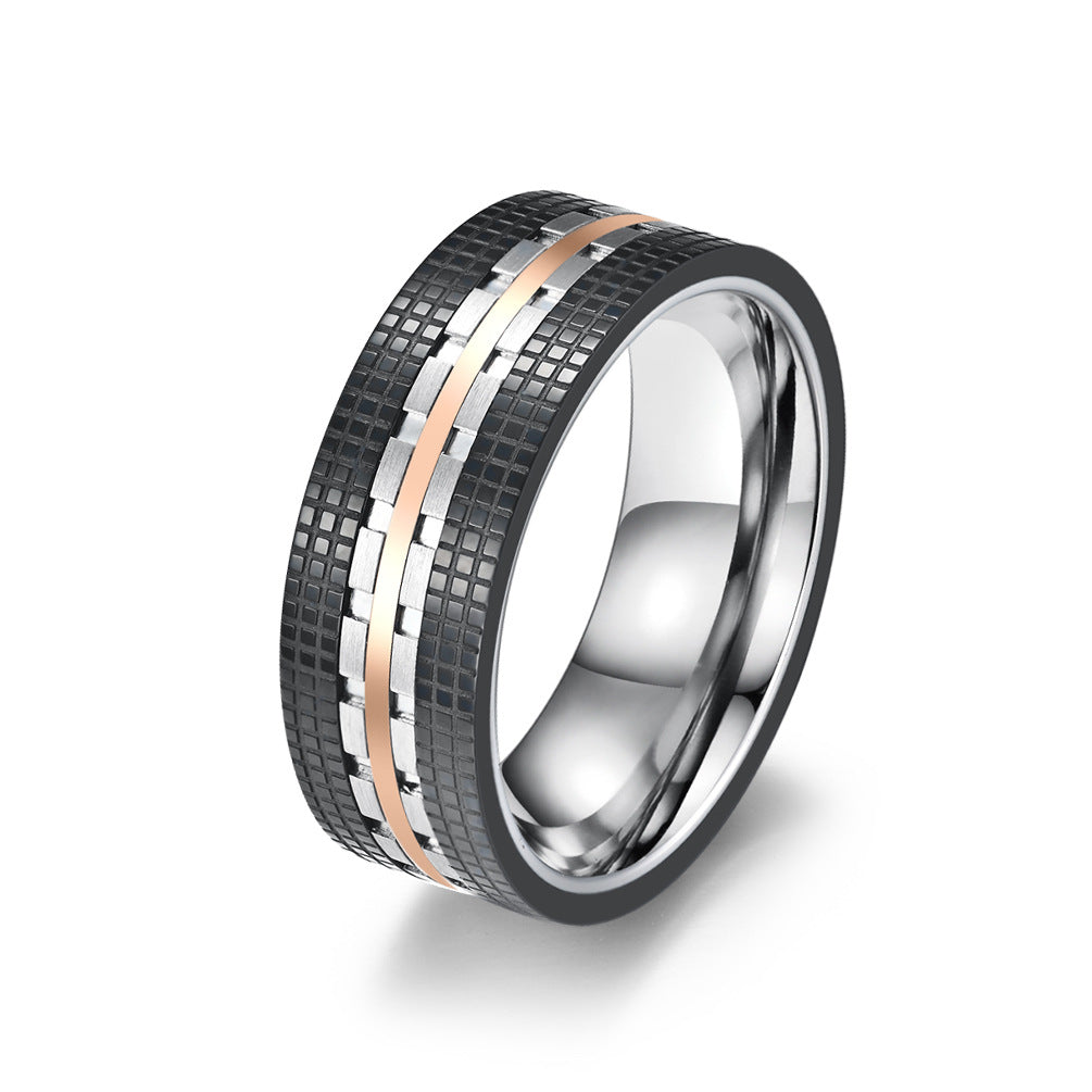 Original innovative trendy men's titanium steel ring stainless steel ring