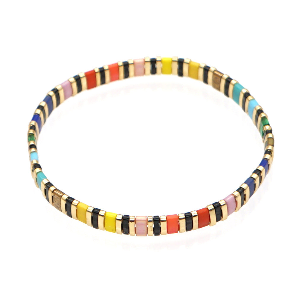 Minimalist ins style 2023 popular beaded jewelry rainbow fashion women's bracelets