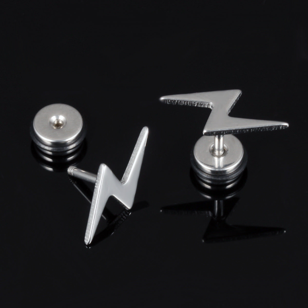 Cojoy Fashion Lightning Logo Men's Titanium Steel Personalized Earrings