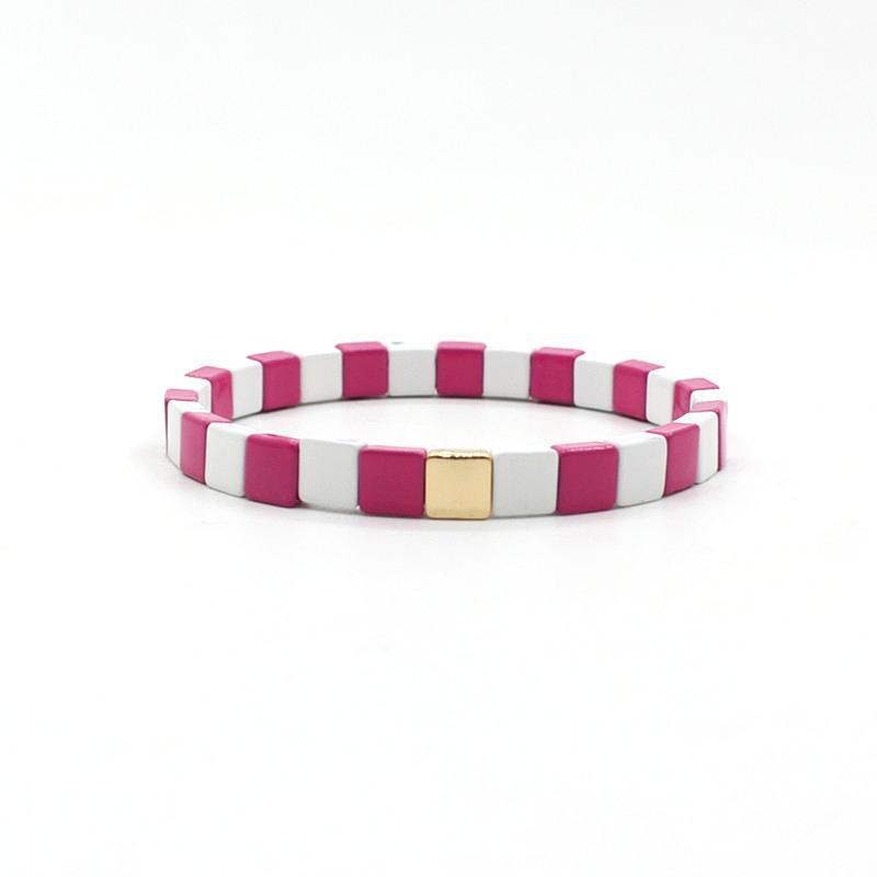 Popular enamel paint Bohemian women's elastic bracelet.