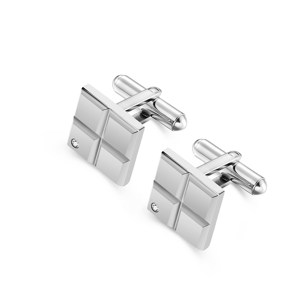 New men carved groove oil-filled stainless steel classic fashion suit cufflinks advanced shirt decorative buttons