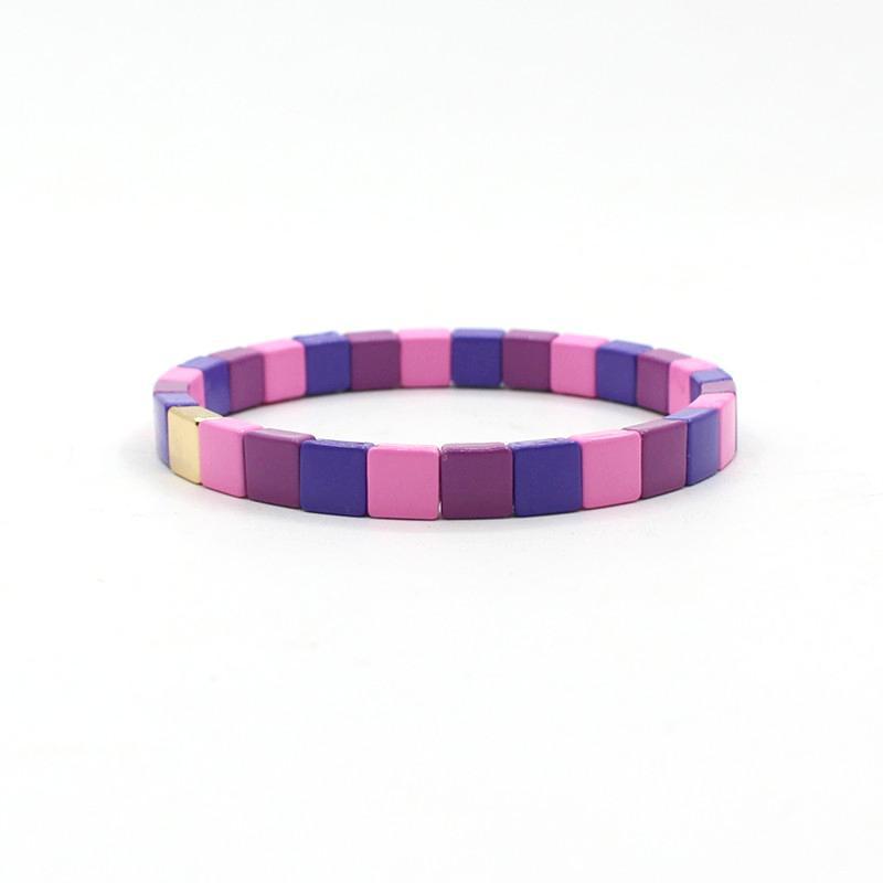 Popular enamel paint Bohemian women's elastic bracelet.