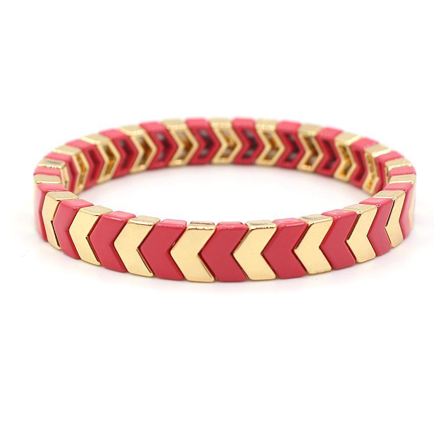 New fashion popular metal enamel bracelet bohemian arrow shaped bead bracelet