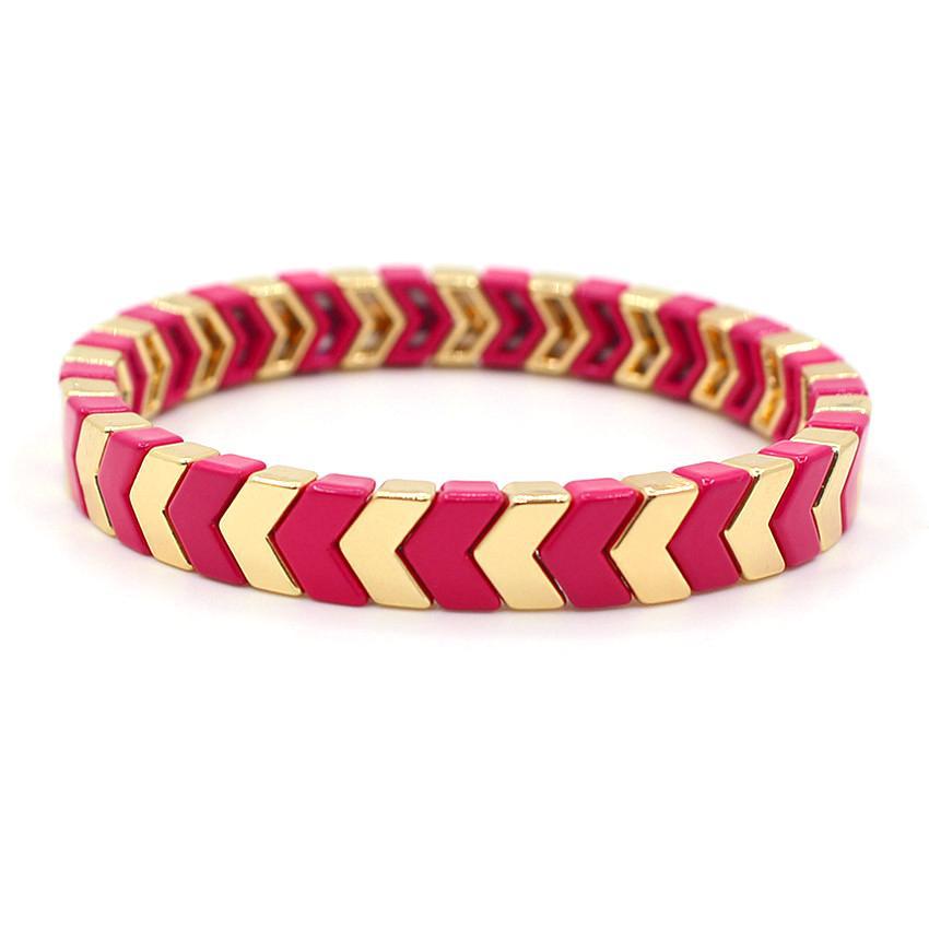 New fashion popular metal enamel bracelet bohemian arrow shaped bead bracelet