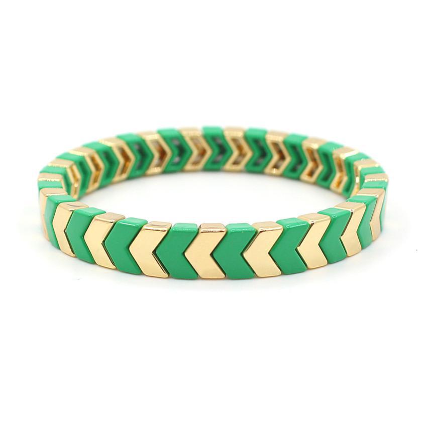 New fashion popular metal enamel bracelet bohemian arrow shaped bead bracelet