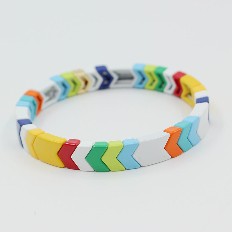 Enamel bracelet fashion popular enamel bohemian arrow stretch bracelet