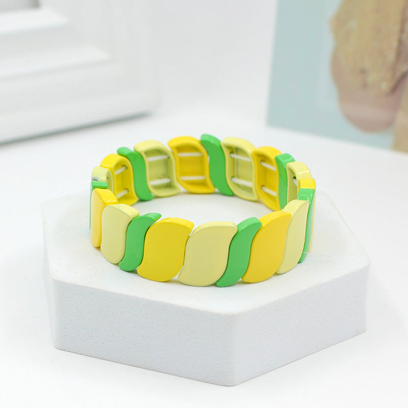 Customized New Style with Irregular and Exaggerated Geometric Rainbow Bracelets